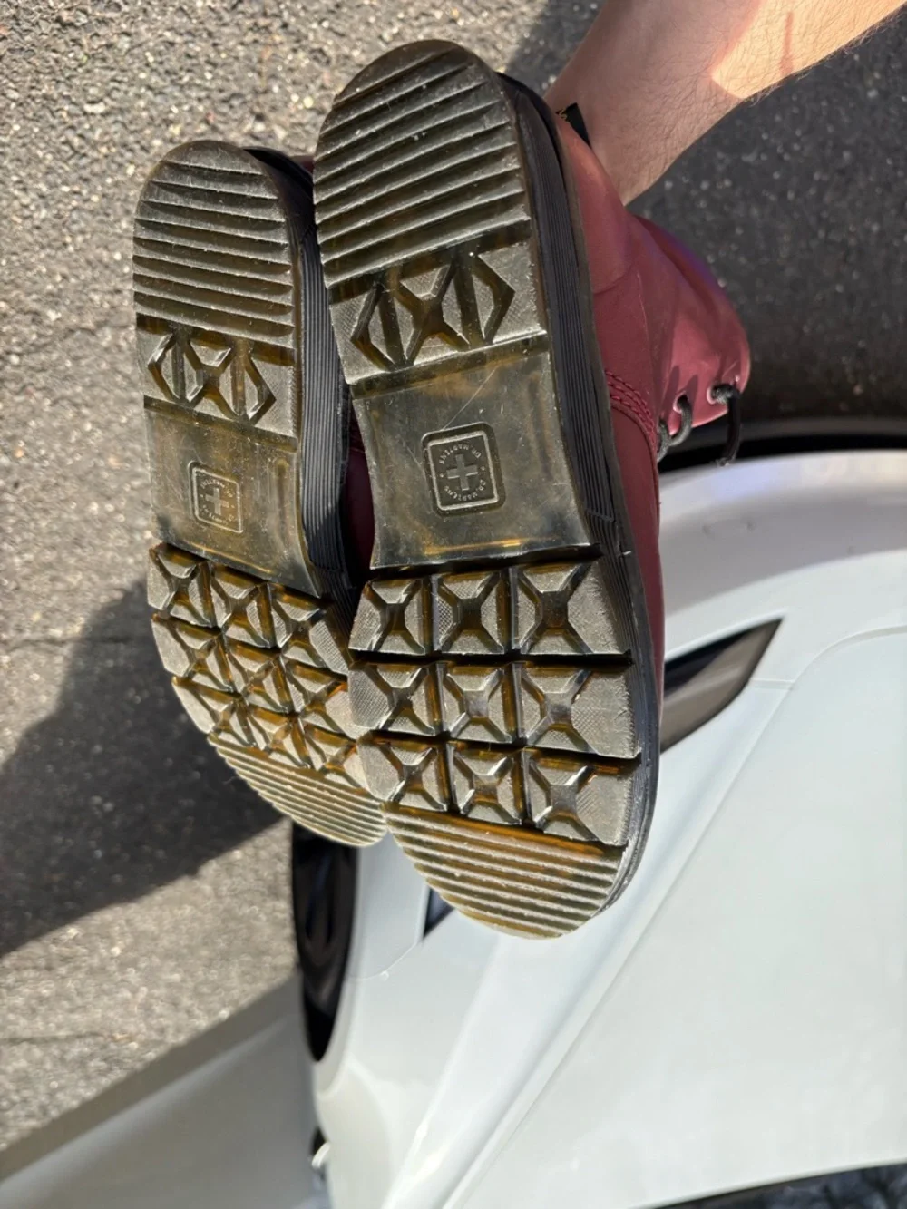 Dr. Martens 8-Eye Leather Boots in Burgundy - Picture 4 of 6